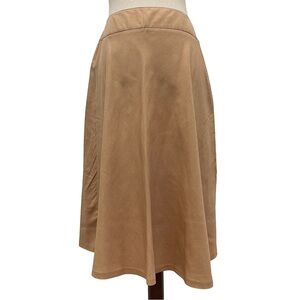 La Perla Raw Silk A-Line Tan Midi Skirt Size See Dimensions